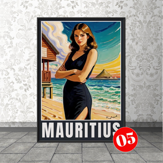 Mauritius Travel Print, Mauritius Travel Poster, Africa Travel Art, Caribbean Travel Art Poster, 05
