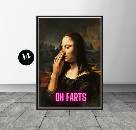 Funny Bathroom Art Print, Classical Vintage Art, Mona Lisa Bathroom art, Humor Toilet Printable Poster, Funny Portrait Print DOWNLOAD -14B