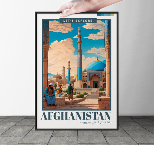 Afghanistan Print, Afghanistan Wall Art, Afghanistan Art Print, Middle East Print Travel poster Wedding gift | Wall Art  AFG04