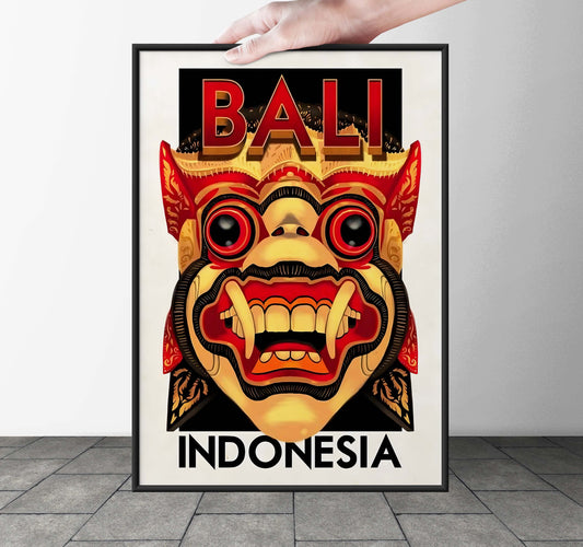 Vintage Travel Poster to Java Bali, Indonesea Retro Art Print, Mid-Century Poster Wall Decor Java Bali fine art Giclée Re Print-MJV128