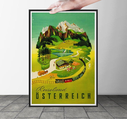Vintage Poster to Austria Retro Art Print Mid-Century Modern Wall Decor Austria  Austria Art Print Home Decor Re print 01